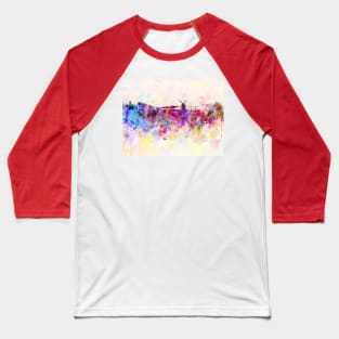 Amsterdam skyline in watercolor background Baseball T-Shirt